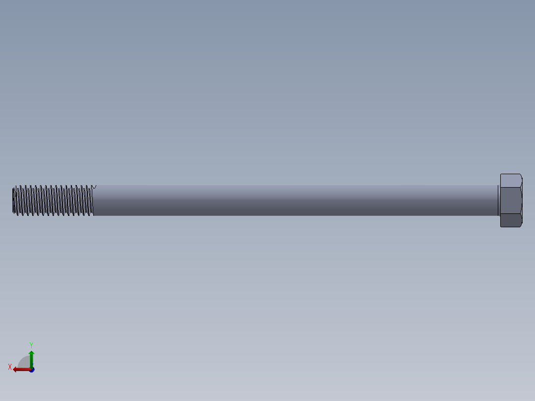 UNC 六角螺栓-Hex Bolt 0.375-16 x 6.SLDPRT后视图