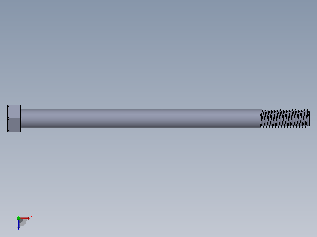 UNC 六角螺栓-Hex Bolt 0.375-16 x 6.SLDPRT俯视图