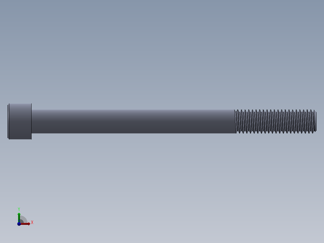 粗螺纹 SHCS 螺钉-SHCS 0.5.x13x6.SLDPRT前视图