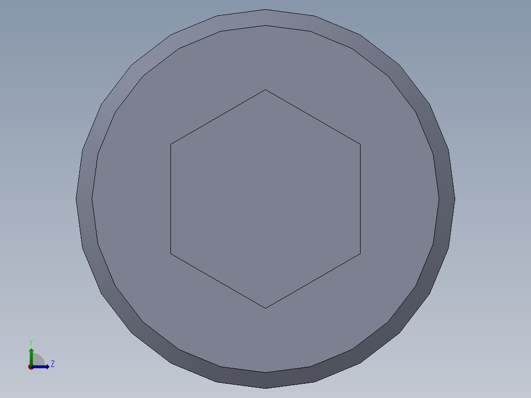 粗螺纹 SHCS 螺钉-SHCS 0.5.x13x6.SLDPRT左视图