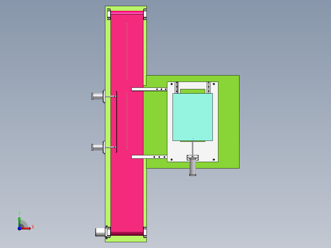 Q206-小型棒料直径快速检测装置的研究【三维SolidWorks】前视图