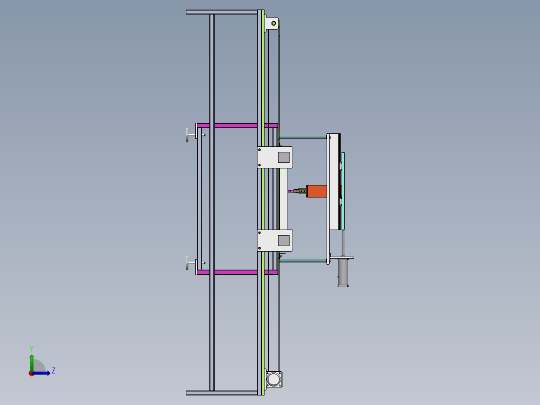 Q206-小型棒料直径快速检测装置的研究【三维SolidWorks】左视图