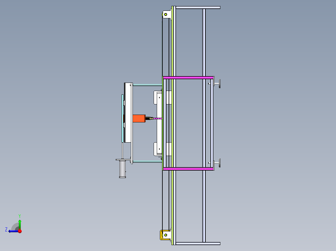 Q206-小型棒料直径快速检测装置的研究【三维SolidWorks】右视图