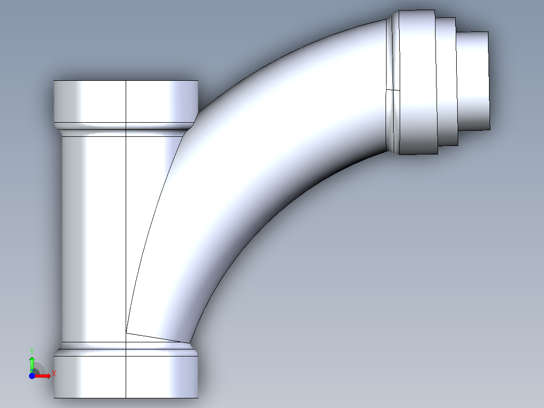船舶管路系统S10_SeaDrainPLUS_LongTurnReducingTee-SxSxS_37E273032_3in Sea Drain Plus - Long Turn Reducing Tee - SxSxS前视图