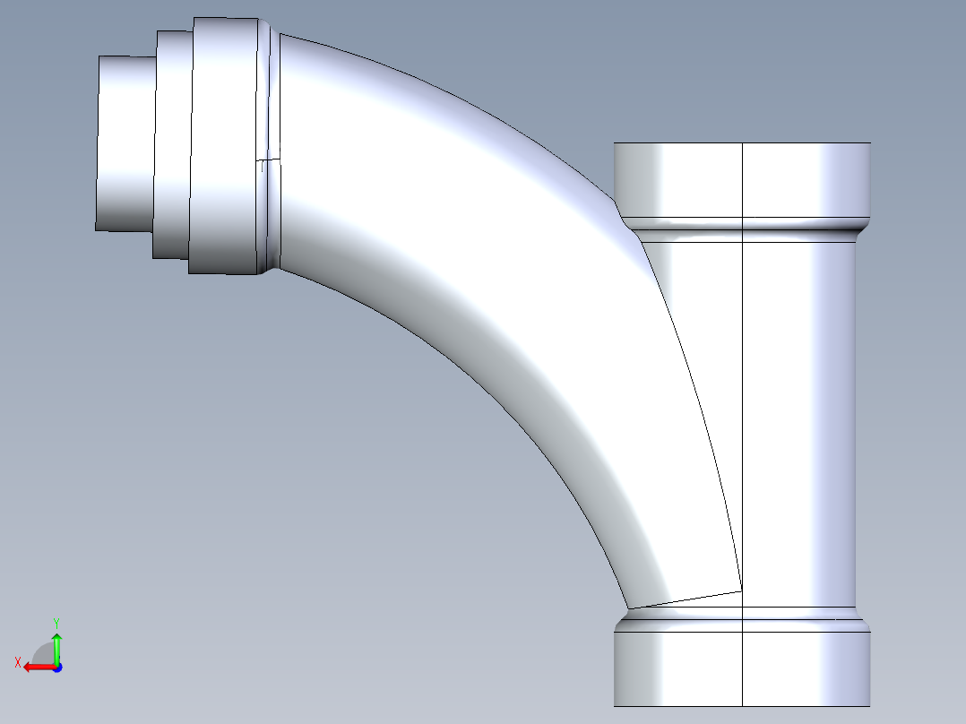 船舶管路系统S10_SeaDrainPLUS_LongTurnReducingTee-SxSxS_37E273032_3in Sea Drain Plus - Long Turn Reducing Tee - SxSxS后视图