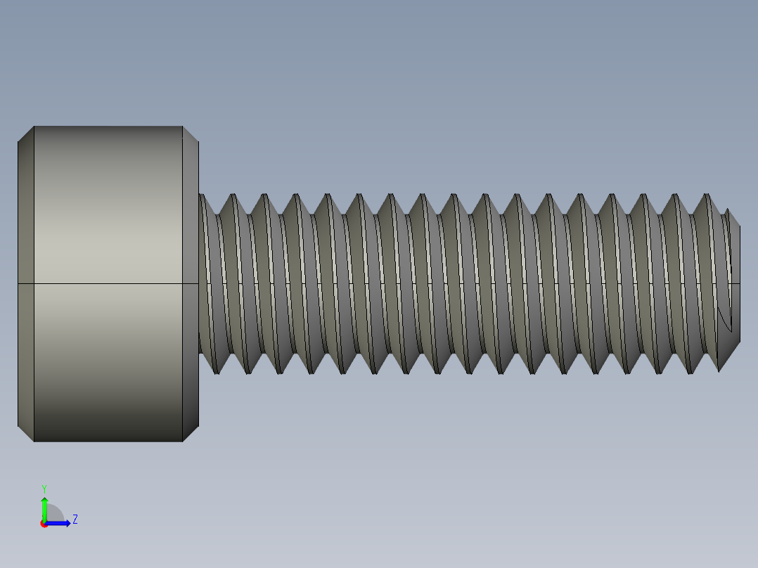 M4 x 0.7mm Thread 12mm LONG SOCKET HEAD CAP SCREW.STEP左视图
