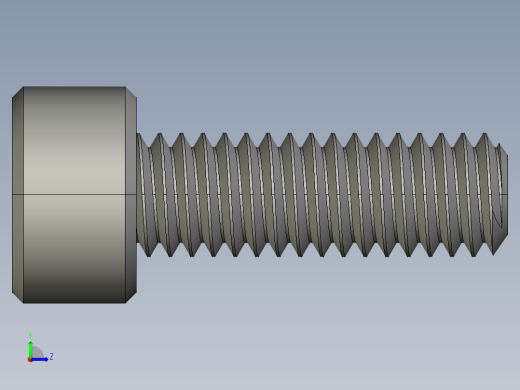 M4 x 0.7mm Thread 12mm LONG SOCKET HEAD CAP SCREW.STEP左视缩略图
