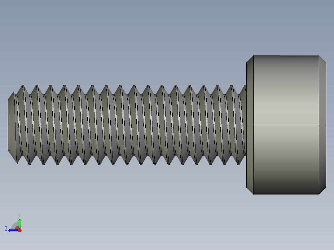 M4 x 0.7mm Thread 12mm LONG SOCKET HEAD CAP SCREW.STEP右视图