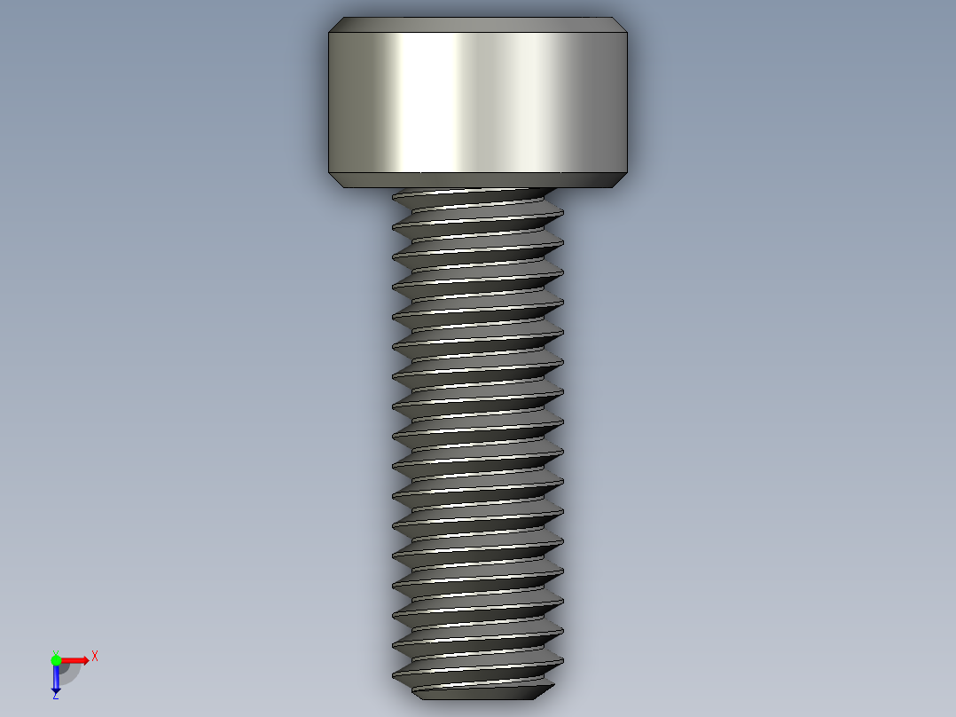 M4 x 0.7mm Thread 12mm LONG SOCKET HEAD CAP SCREW.STEP俯视图