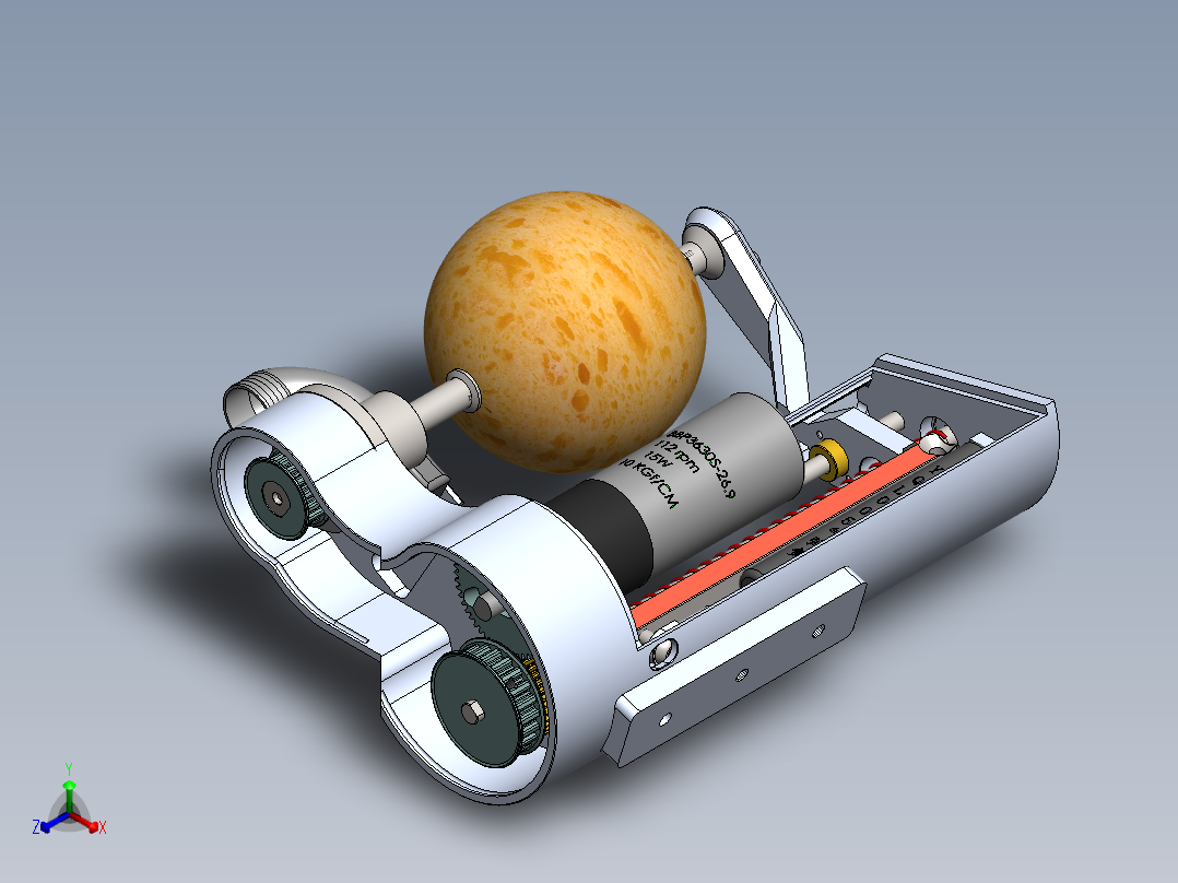 水果削皮机正等轴测图