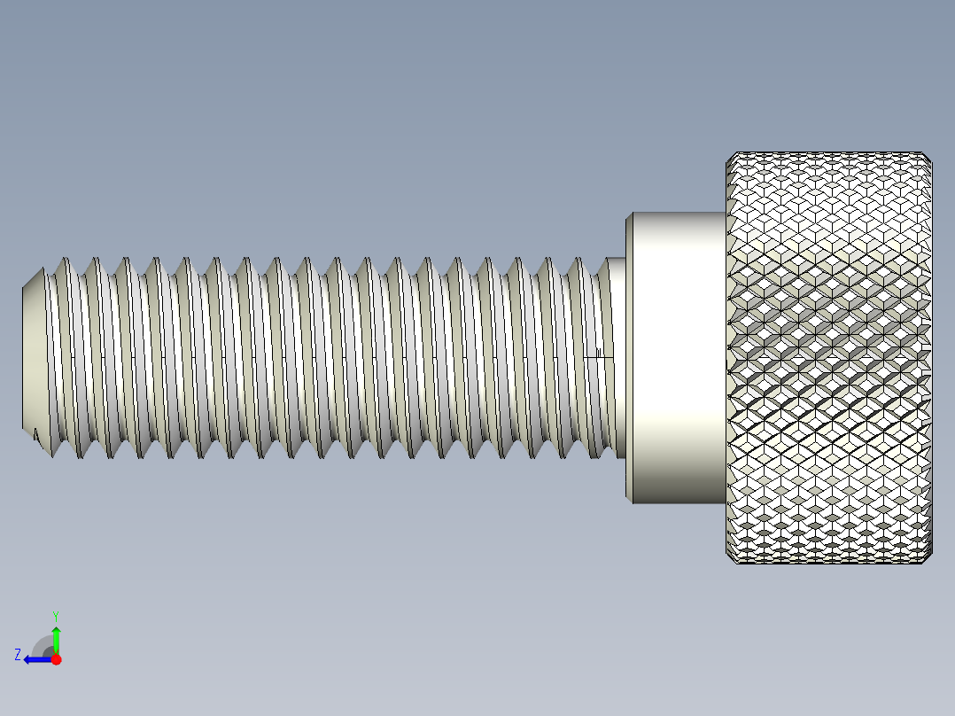 滚花指旋螺钉-M10 x 35mm右视图