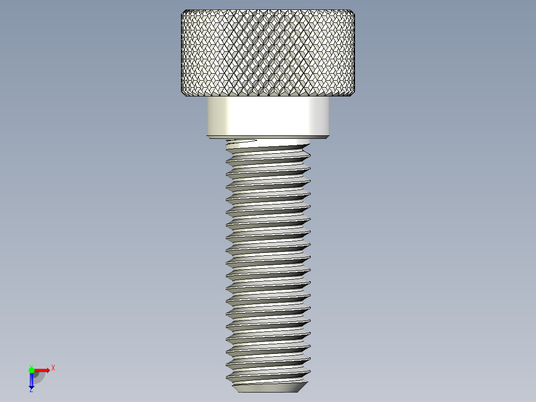 滚花指旋螺钉-M10 x 35mm俯视图