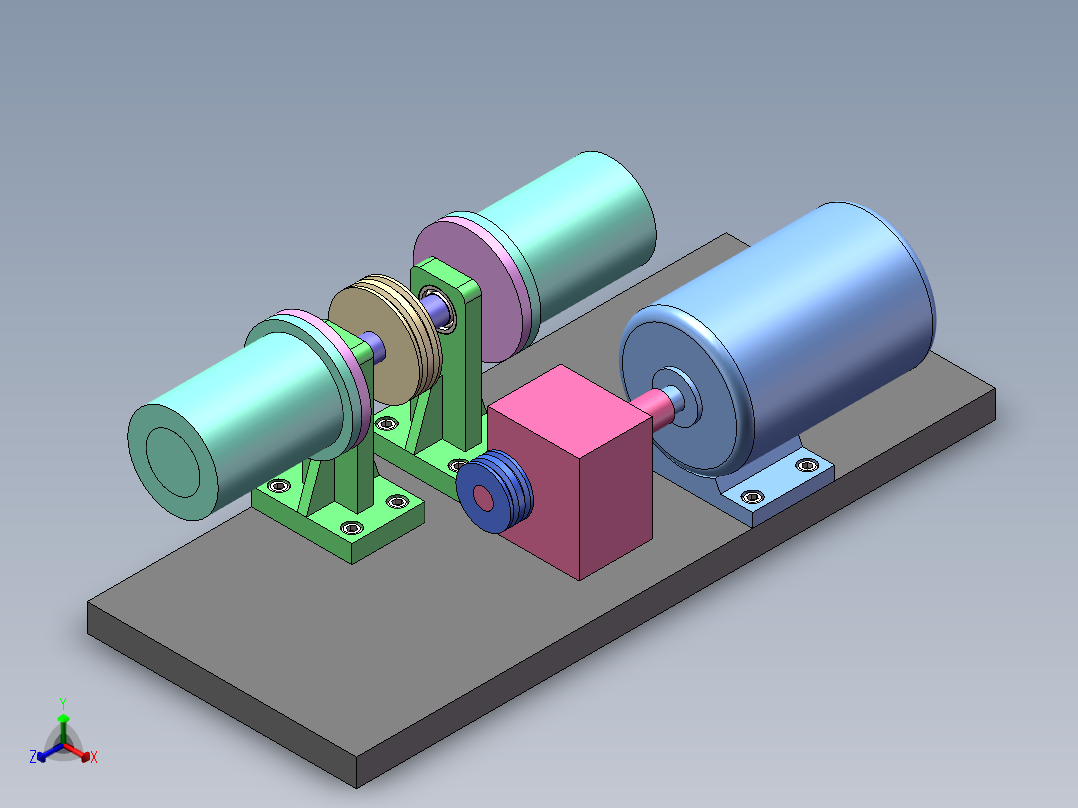 卧式悬臂离心机正等轴测图