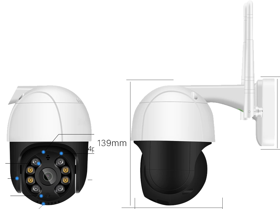 IP摄像头PTZ Wi-Fi 1080P