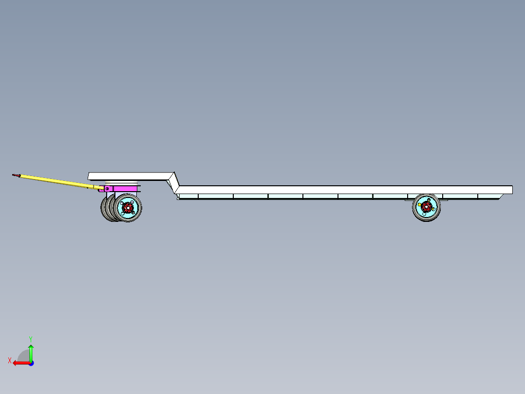 平板车装配体三维模型资料后视图