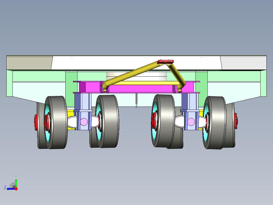平板车装配体三维模型资料右视图