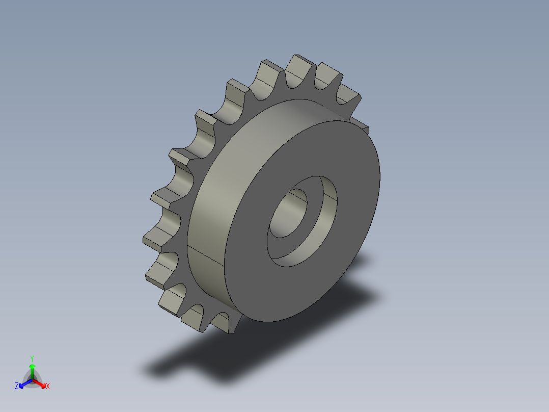 鏈輪惰輪SIS-S-3D多系列多零件图纸模型主视图