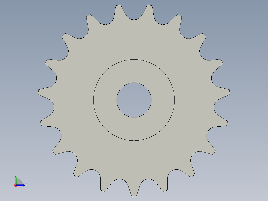鏈輪惰輪SIS-S-3D多系列多零件图纸模型左视图