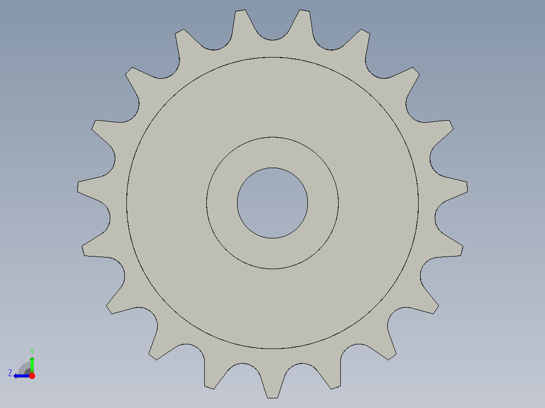 鏈輪惰輪SIS-S-3D多系列多零件图纸模型右视图