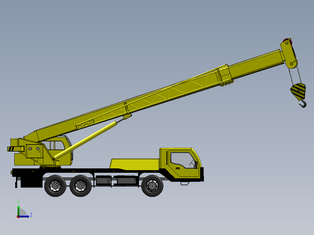 汽车起重机模型左视图