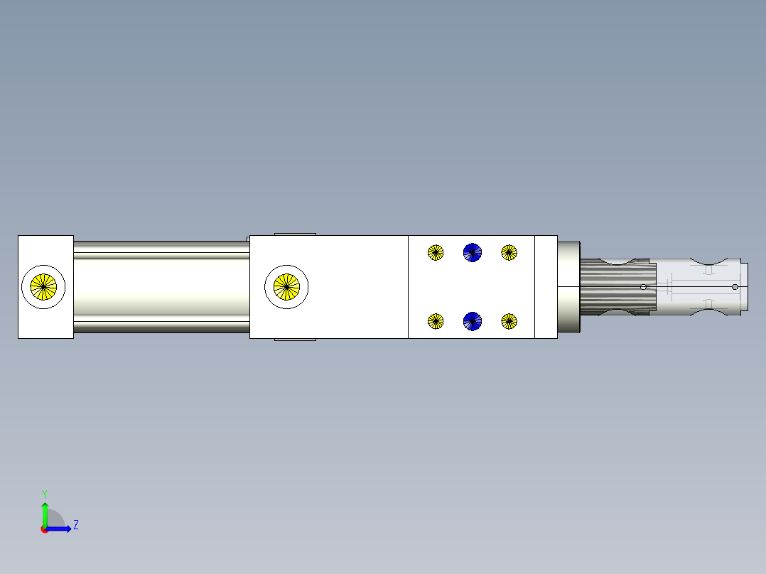 德克斯TUNKERS气缸数模SZK_63_R12_T12_TUENKERS左视图