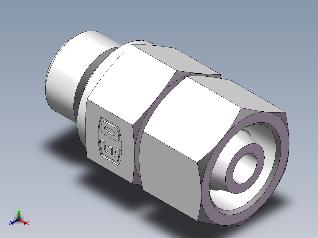 直通公制螺纹组合接头、2MD-16-18WD主视图