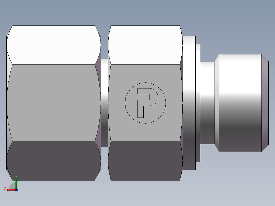 直通公制螺纹组合接头、2MD-16-18WD后视图