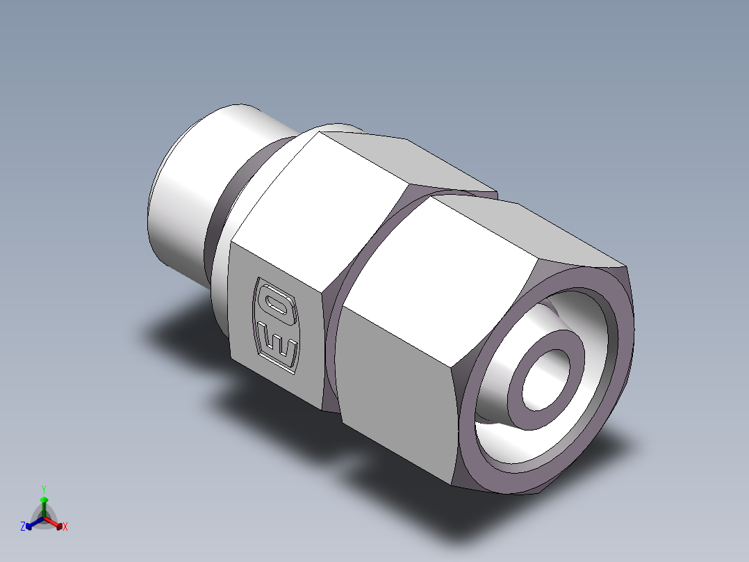 直通公制螺纹组合接头、2MD-16-18WD正等轴测图