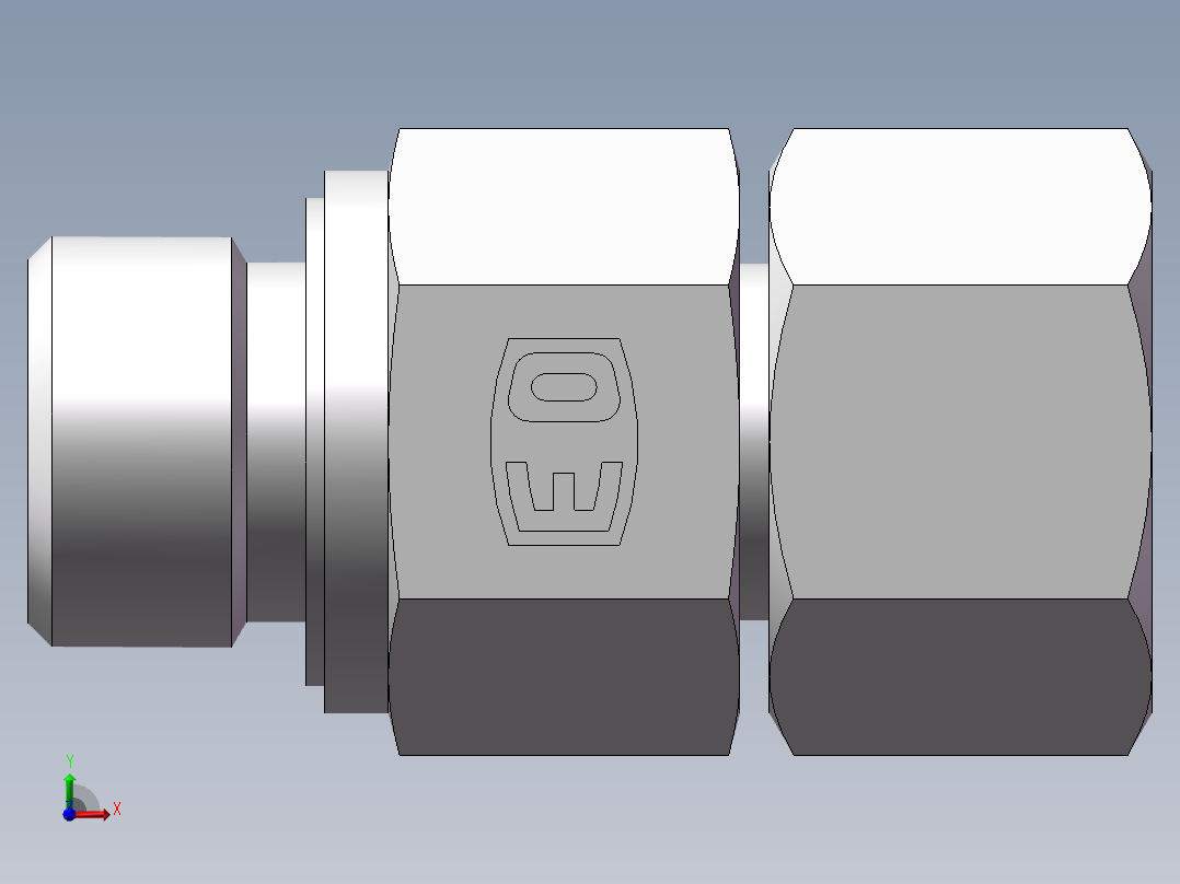 直通管螺纹组合接头、2BC-06-18WD前视图