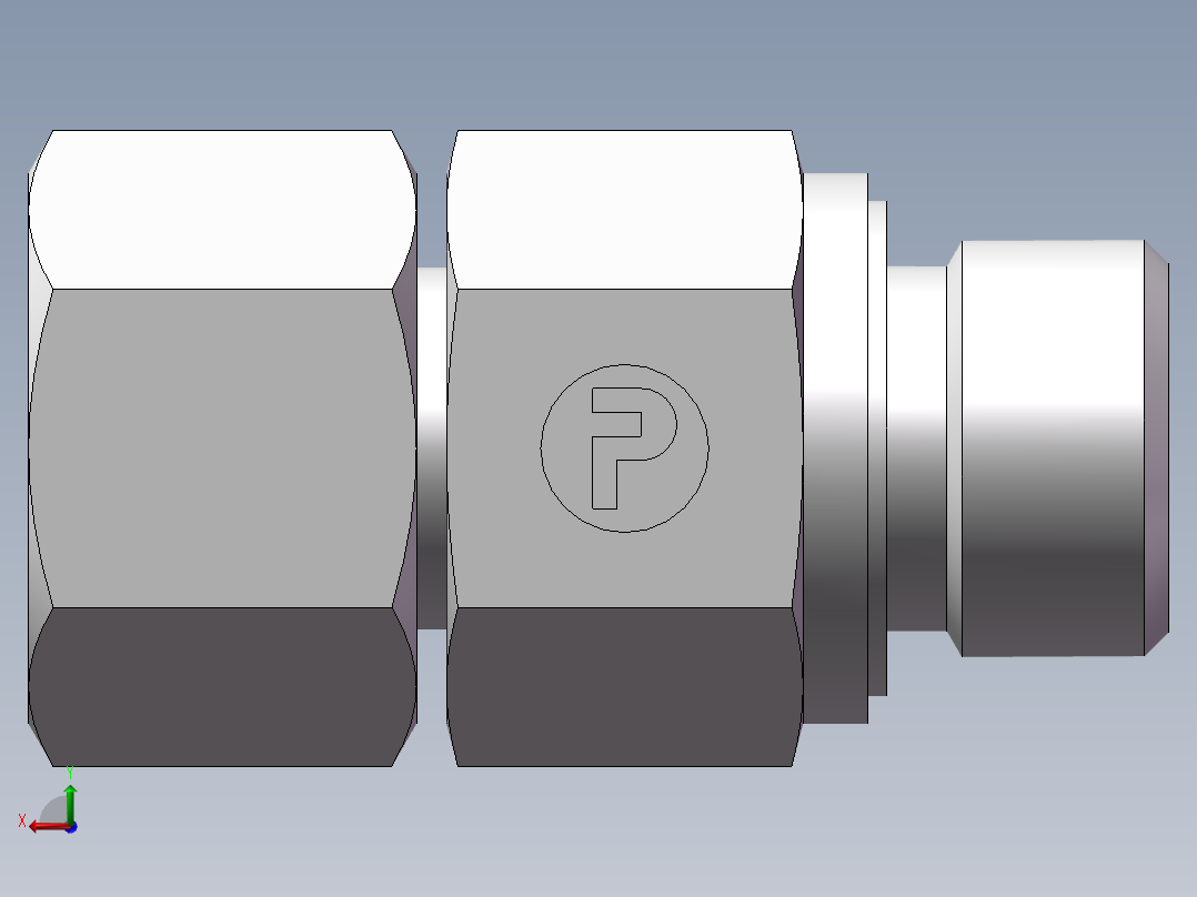 直通管螺纹组合接头、2BC-06-18WD后视图