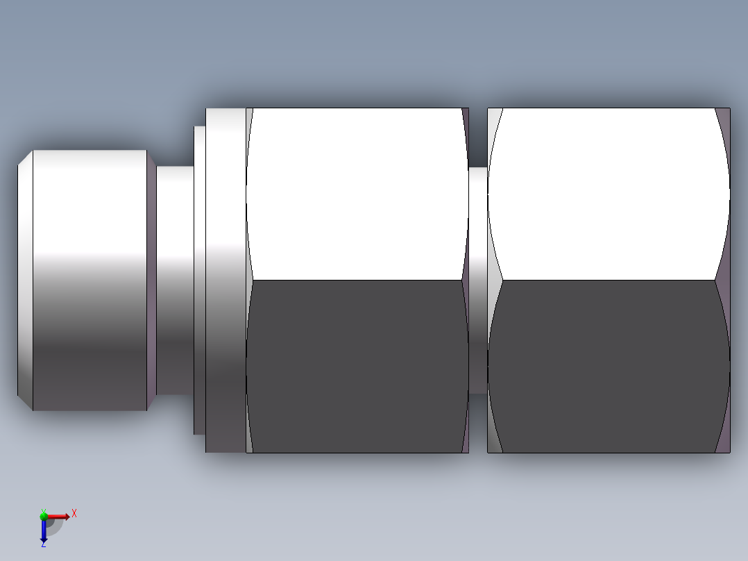 直通管螺纹组合接头、2BC-06-18WD俯视图