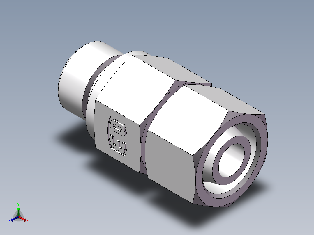 直通管螺纹组合接头、2BC-06-18WD正等轴测图