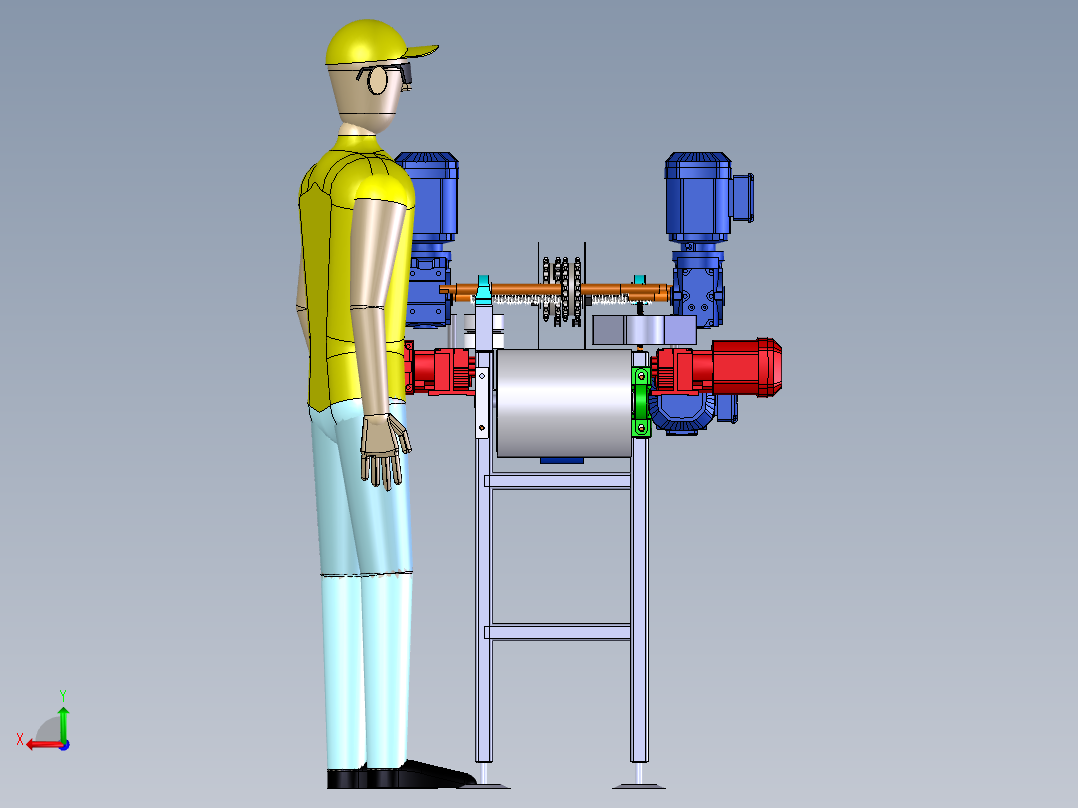 线切割输送线后视图