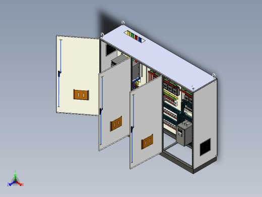三柜组装万能断路器630A正装软启动plc控制柜 55382