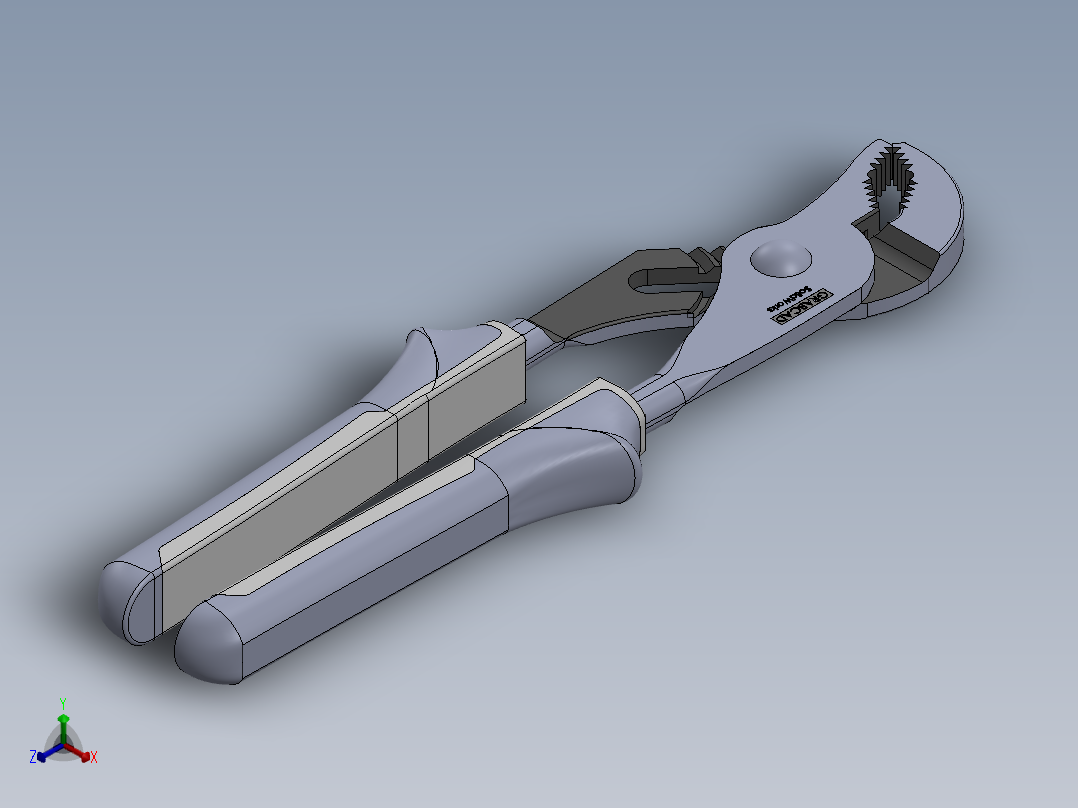 钳子Box Joint Water Pump Plier正等轴测图