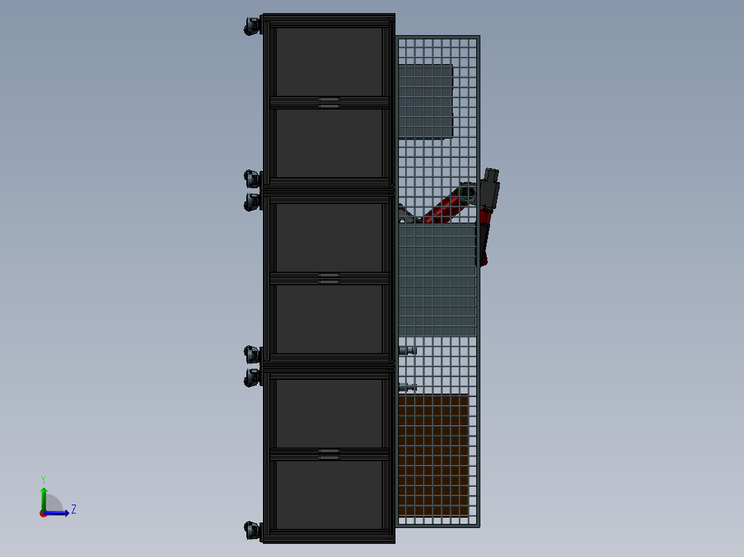 机械手自动生产线左视图