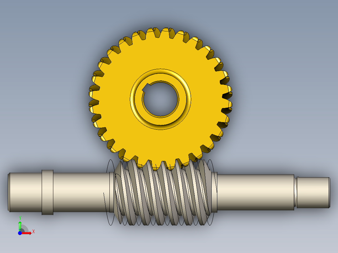 蜗杆和冠前视图