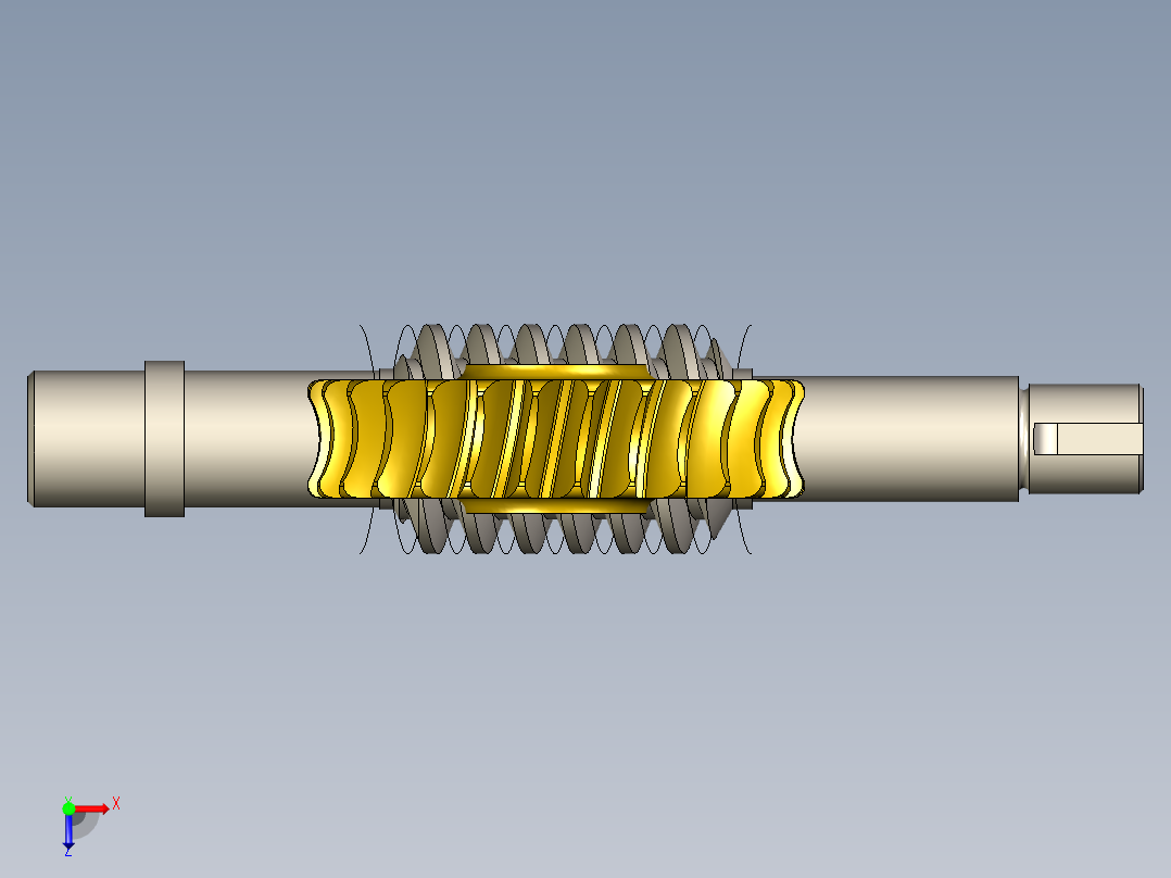 蜗杆和冠俯视图