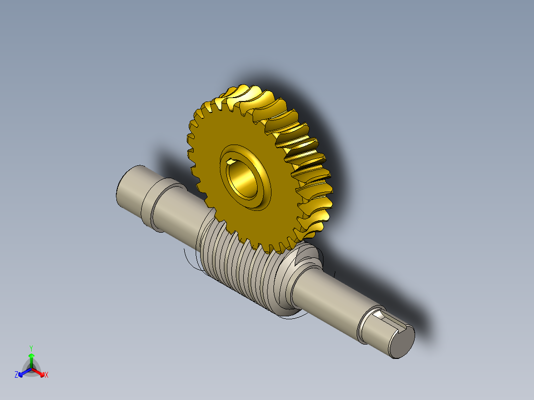 蜗杆和冠正等轴测图