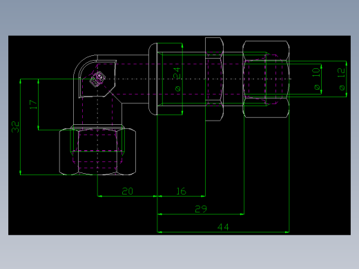 PARKER管接头EO Bulkhead elbow WSV12L71(16)_front