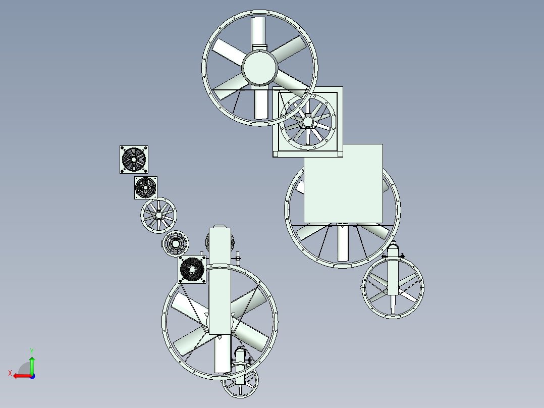 轴流风机3D数模后视图