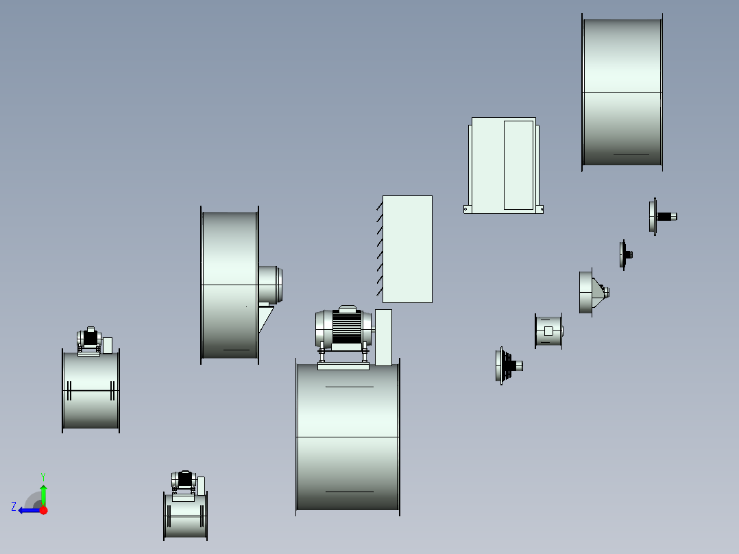 轴流风机3D数模右视图