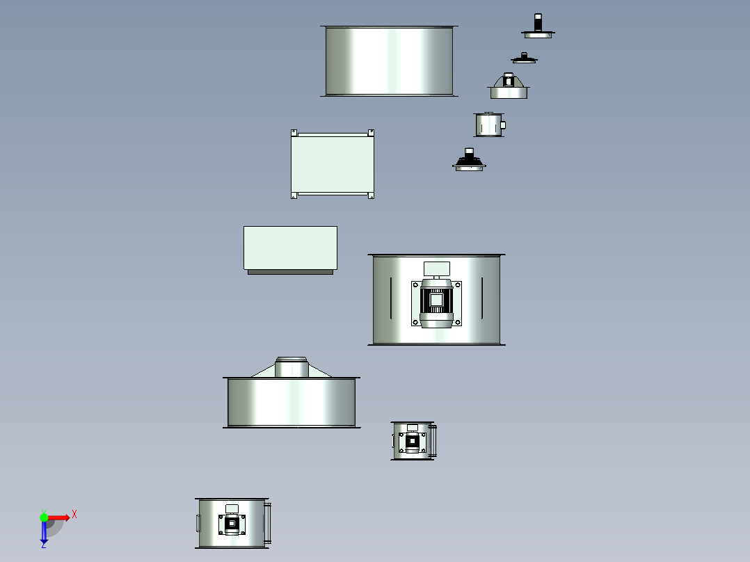 轴流风机3D数模俯视图