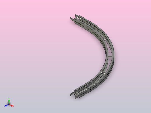 YHXBP90R1000-C1不锈钢水平普通弯头正等轴测缩略图