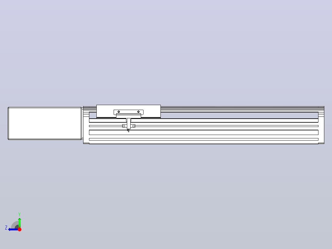 皮带直线轴半封闭可选导轨TPA-HNB-140D-120-L250-MR-Y-P40-N3右视图