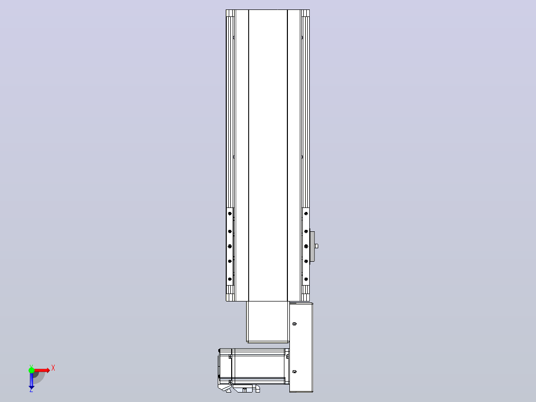 皮带直线轴半封闭可选导轨TPA-HNB-140D-120-L250-MR-Y-P40-N3俯视图
