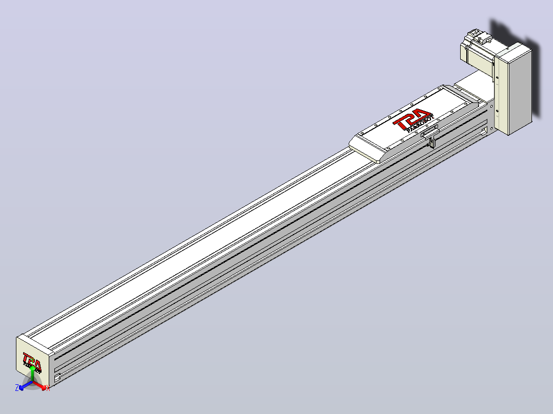 伺服电机集成皮带传动直线执行器TPA-OCB-120-224-L1050-LU-P75-N3主视图