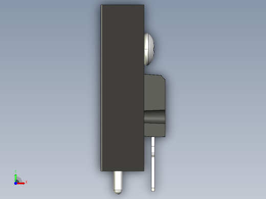 LM7806黑色散热器25 x 12 6 x 6 5 mm孔18 3mm销固定.stp前视缩略图