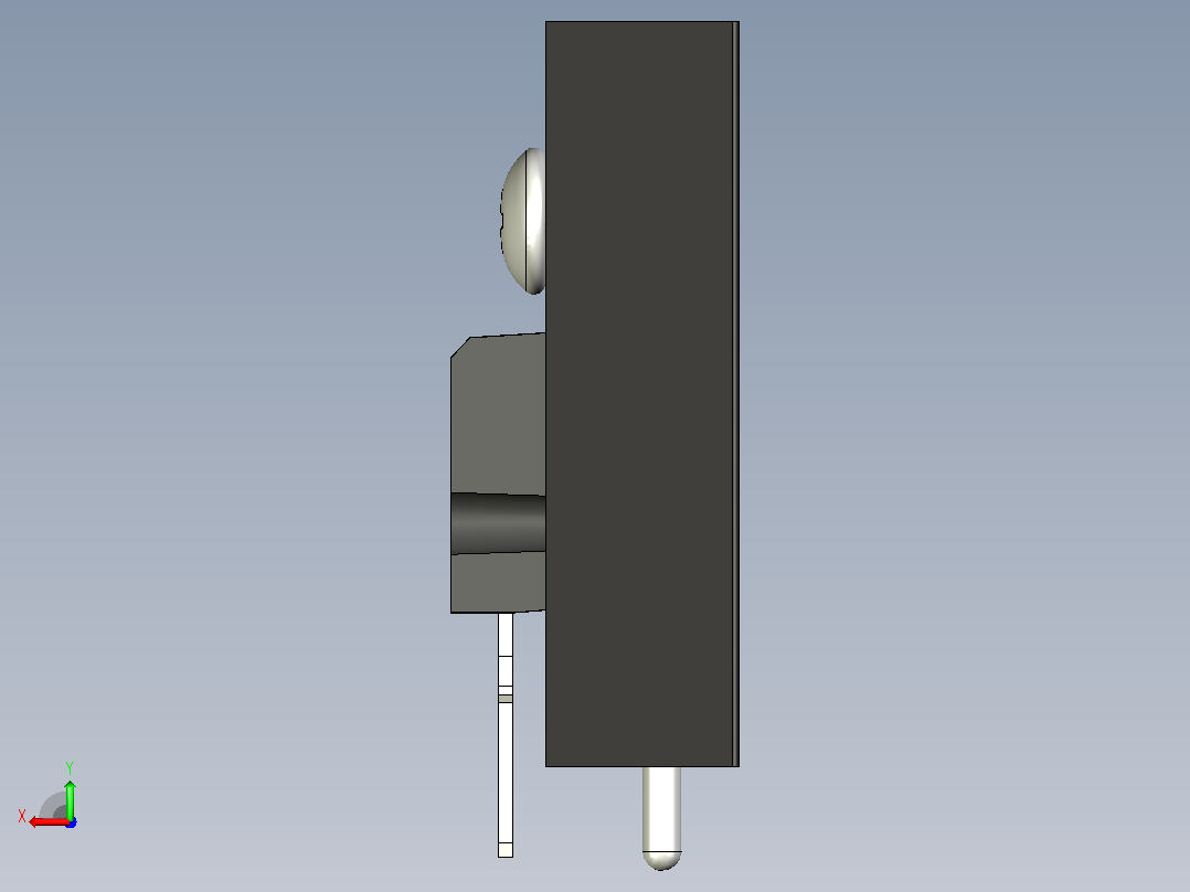 LM7806黑色散热器25 x 12 6 x 6 5 mm孔18 3mm销固定.stp后视图