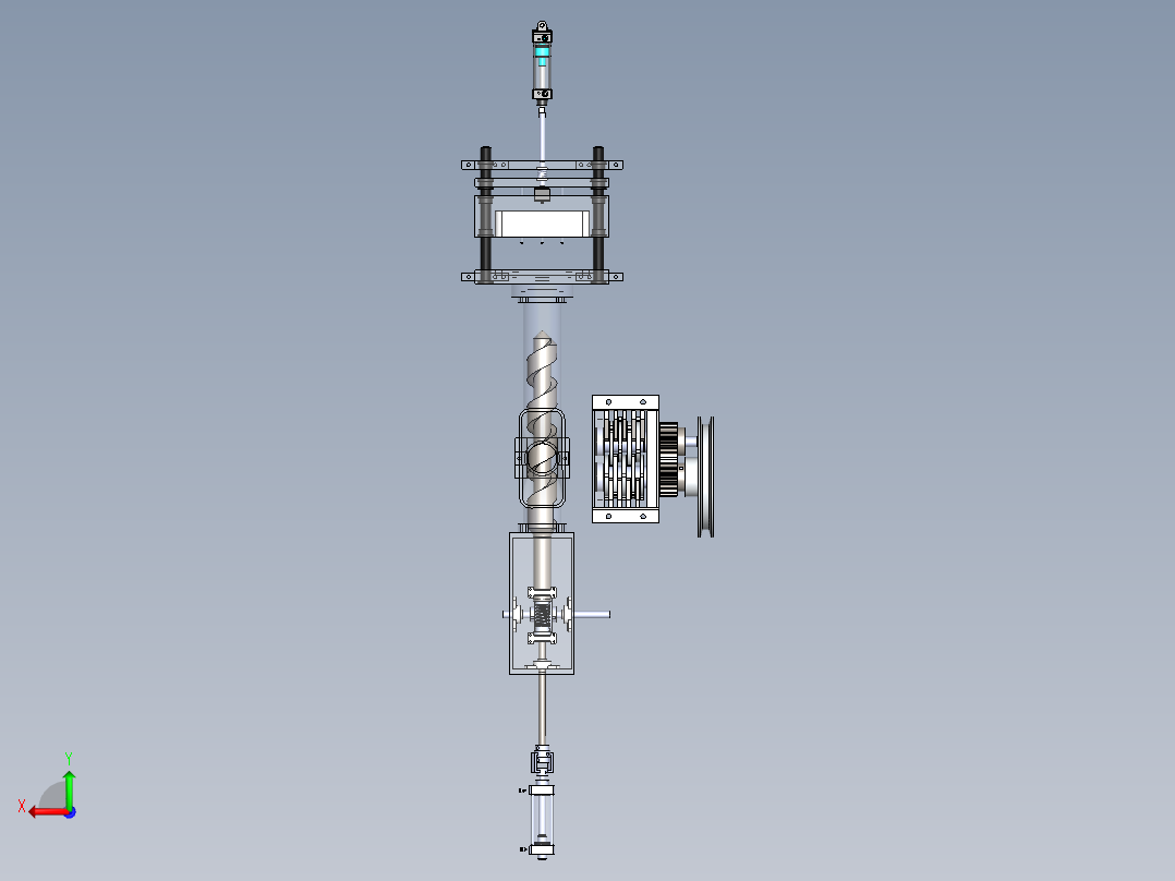 Trituradora塑料粉碎机3D数模图纸 Solidworks设计后视图